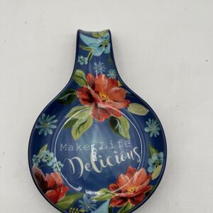 Pioneer Woman Spring Bouquet Cobalt Blue Spoon Rest Large Make Life Delicious